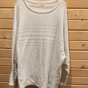 Maurices Cream Textured Cable-Accent Sweater